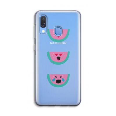 Smiley watermeloen: Samsung Galaxy A40 Transparant Hoesje