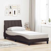 Bedframe zonder matras "Hanko" 80x200 cm stof donkerbruin