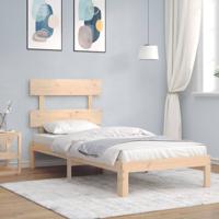 Bedframe met hoofdbord massief hout