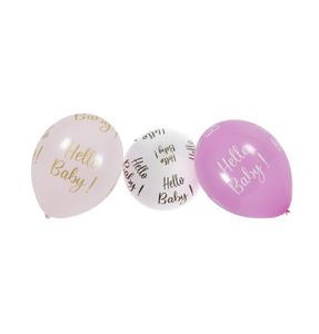 Hello Baby Geboorte Ballonnen Set Roze (6st)