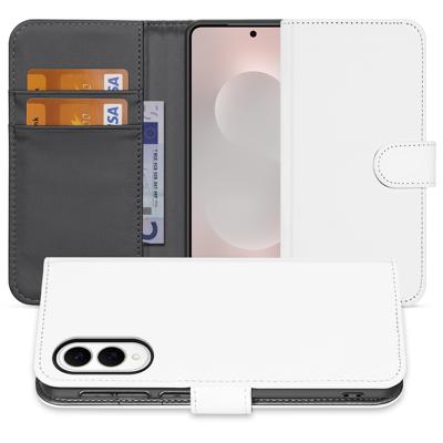 Book Case Hoesje Samsung Galaxy S25 Edge Wit met Pasjeshouder Book Case Hoesje Samsung Galaxy S25 Edge Wit met Pasjeshouder
