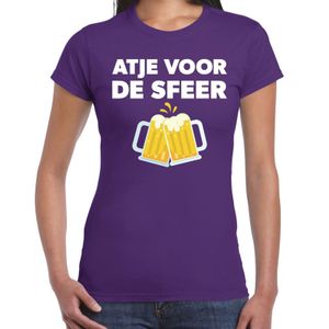 Atje voor de sfeer feest t-shirt paars voor dames