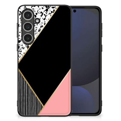 Samsung Galaxy S24 FE Backcover Zwart Roze Vormen