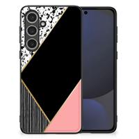 Samsung Galaxy S24 FE Backcover Zwart Roze Vormen
