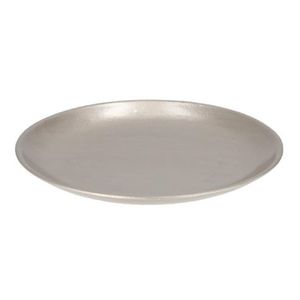 Rond kaarsenbord/kaarsenplateau zilver hout 28 cm