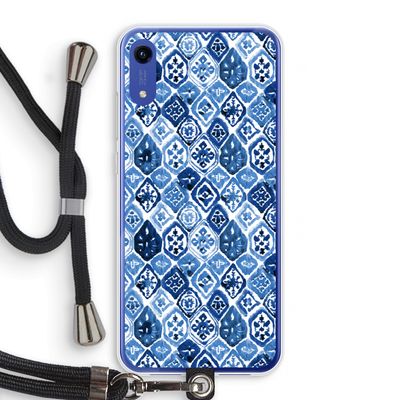 Blauw motief: Honor Play 8A Transparant Hoesje met koord