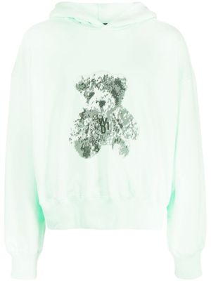 We11done hoodie en coton à patch logo - Vert