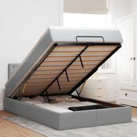 Bed met matras 120x200 cm stof lichtgrijs