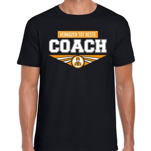 Verkozen tot beste coach t-shirt zwart heren - beroepen shirt