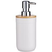 Berilo Zeeppompje/dispenser - 17 cm - kunststof - wit - 350 ml - navulbaar - keuken/toilet/badkamer