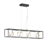 Fischer & Honsel Design hanglamp Gisi 110cm zwart met goud 60606