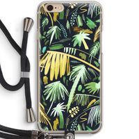 Tropical Palms Dark: iPhone 6 / 6S Transparant Hoesje met koord