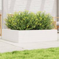 VidaXL Plantenbak 90x90x23 cm massief grenenhout wit