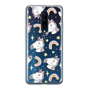 Rainbow Unicorn: OnePlus 7 Pro Transparant Hoesje