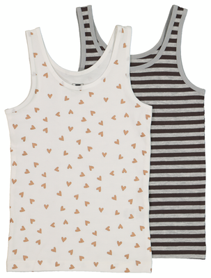 HEMA Kinderhemden Glitter - 2 Stuks Gebroken Wit (gebroken wit)