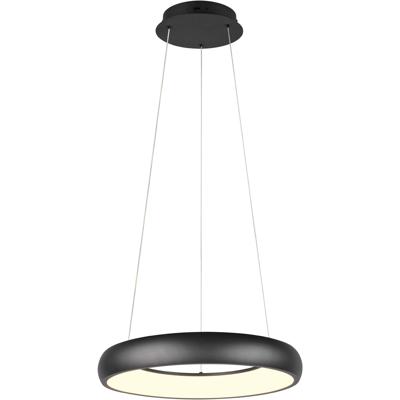 LED Hanglamp - Trion Kardo - 29W - Aanpasbare Kleur - Dimbaar - Rond - Mat Zwart - Metaal