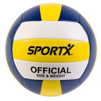 SportX Official Volleybal 22 cm Wit/Geel/Blauw - thumbnail