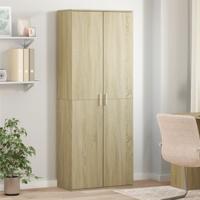 Hoge kast 70x35x180 cm bewerkt hout sonoma eikenkleurig