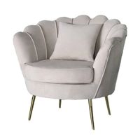 Fauteuil zitbank 1 persoons stoel Belle velvet crème