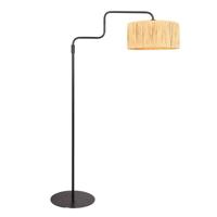 Steinhauer Vloerlamp zwartBloeba met strokleurige kap - 4171ZW