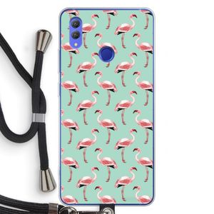 Flamingoprint groen: Honor Note 10 Transparant Hoesje met koord