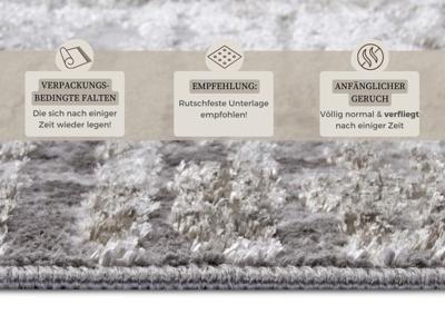 Hanse Home - Shine Design Carpet Abstract Cream Grey - 67x120 cm
