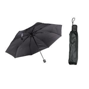 Paraplu mini - 2x - zwart - opvouwbaar - 93 x 55 cm - reisparaplu - compact