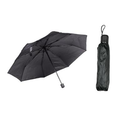 Paraplu mini - 2x - zwart - opvouwbaar - 93 x 55 cm - reisparaplu - compact