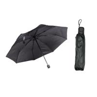 Paraplu mini - 2x - zwart - opvouwbaar - 93 x 55 cm - reisparaplu - compact