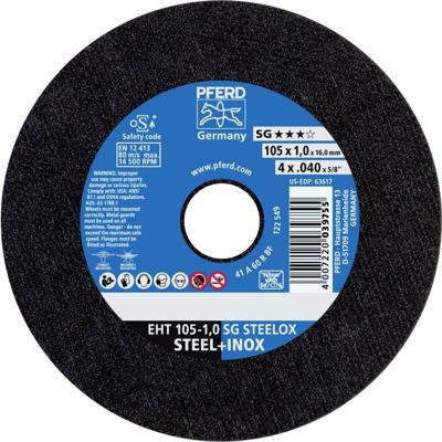 PFERD TOOLS EHT 105-1,0 SG STEELOX/16,0 69121043 Doorslijpschijf recht 105 mm 25 stuk(s) RVS, Staal