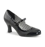 Pin Up Couture Pleaser Mary Jane Kitten Heel Pumps Lacquer Black-40EU/10US