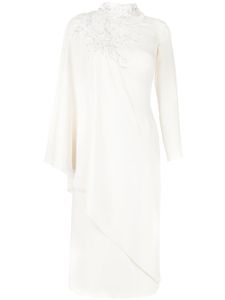 Saiid Kobeisy robe drapée à ornements en sequins - Blanc