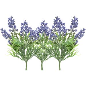 Kunstbloemen tak lavendel - 3x - paars - D7 x H26 cm