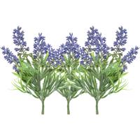 Kunstbloemen tak lavendel - 3x - paars - D7 x H26 cm - thumbnail