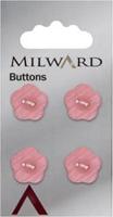 Milward Bloem Knoop Roze 15mm (4 stuks)