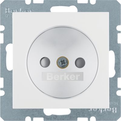 Berker K.1 wandcontactdoos 1-voudig zonder randaarde polarwit