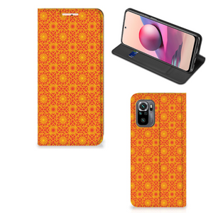 Xiaomi Redmi Note 10 4G | 10S | Poco M5s Hoesje met Magneet Batik Oranje