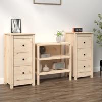Dressoirs 2 st 40x35x80 cm massief grenenhout