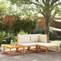 4-delige Loungeset met kussens massief acaciahout 4-delige Loungeset met kussens massief acaciahout