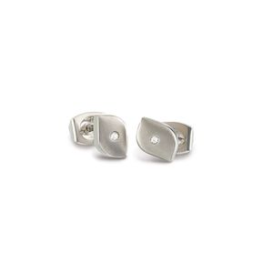 Boccia 05008-02 Oorknoppen titanium-diamant 2 x 0,01 crt zilverkleurig 6 x 8 mm