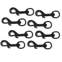 Musketonhaken - 8x stuks - zwart gelakt - 8,1 x 1,6 cm - zamac - musketonhaak hondenlijn