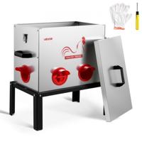 VEVOR Automatische Kippenvoerbak, 18,14 kg, Voerbak voor pluimvee met 6 voeropeningen, Vergrendeling & Handvat, Automatische Kippenvoerbak, Metalen Constructie, Kippenaccessoires voor Kippen/Eenden/Pluimvee