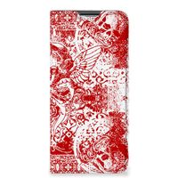 Mobiel BookCase OPPO A54s | A16 | A16s Angel Skull Rood