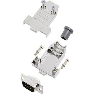 encitech DTNT09-M-HDP15-K 6355-0071-01 D-sub male connectorset 180 ° Aantal polen: 15 Soldeerkelk 1 set(s)