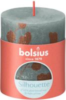 Bolsius Rustiek printed Stompkaars 80/68 Eucalyptus Green Bolsius Rustiek printed Stompkaars 80/68 Eucalyptus Green