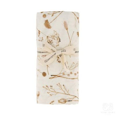 Yumi Baby hydrofiele luier Garlande 80x80 cm off white/lichtbruin Yumi Baby hydrofiele luier Garlande 80x80 cm off white/lichtbruin