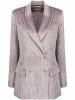 Alberta Ferretti blazer croisé en velours côtelé - Gris