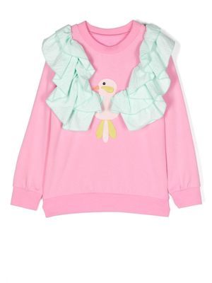 WAUW CAPOW by BANGBANG sweat Birdie à volants - Rose
