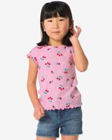 HEMA Kinder T-shirt Met Ribbels Roze (roze) - thumbnail