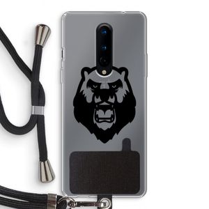 Angry Bear (black): OnePlus 8 Transparant Hoesje met koord